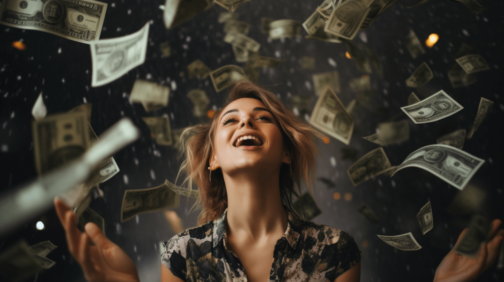 Happy blogger earning money with a paywall